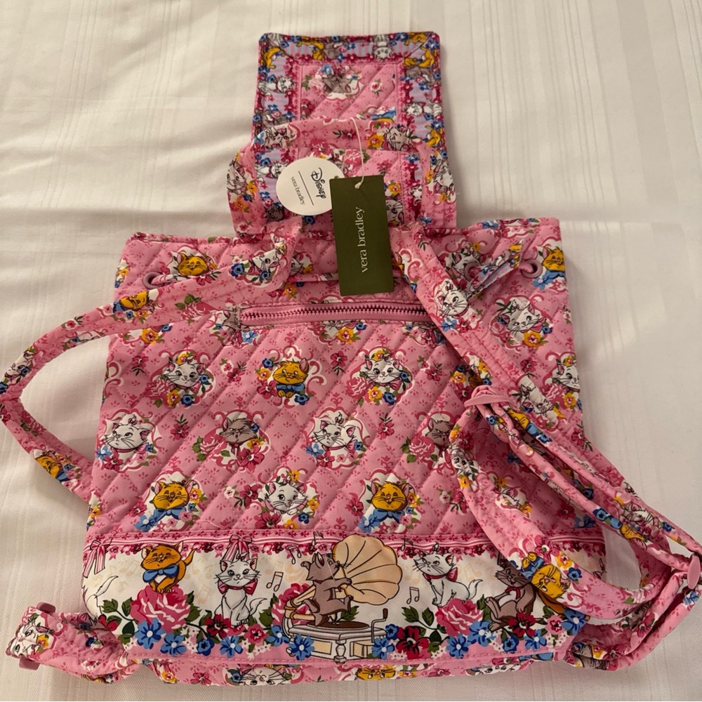 Vera Bradley x Disney The Aristocats, the Original Drawstring Backpack NWT - Picture 2 of 8